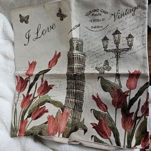 NWT Gorgeous, vintage Mika Home pillow cover "I Love Italy" - 18 in square